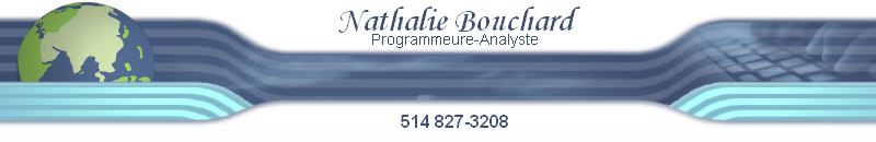 Nathalie Bouchard - Programmeure-Analyste - 514 827-3208